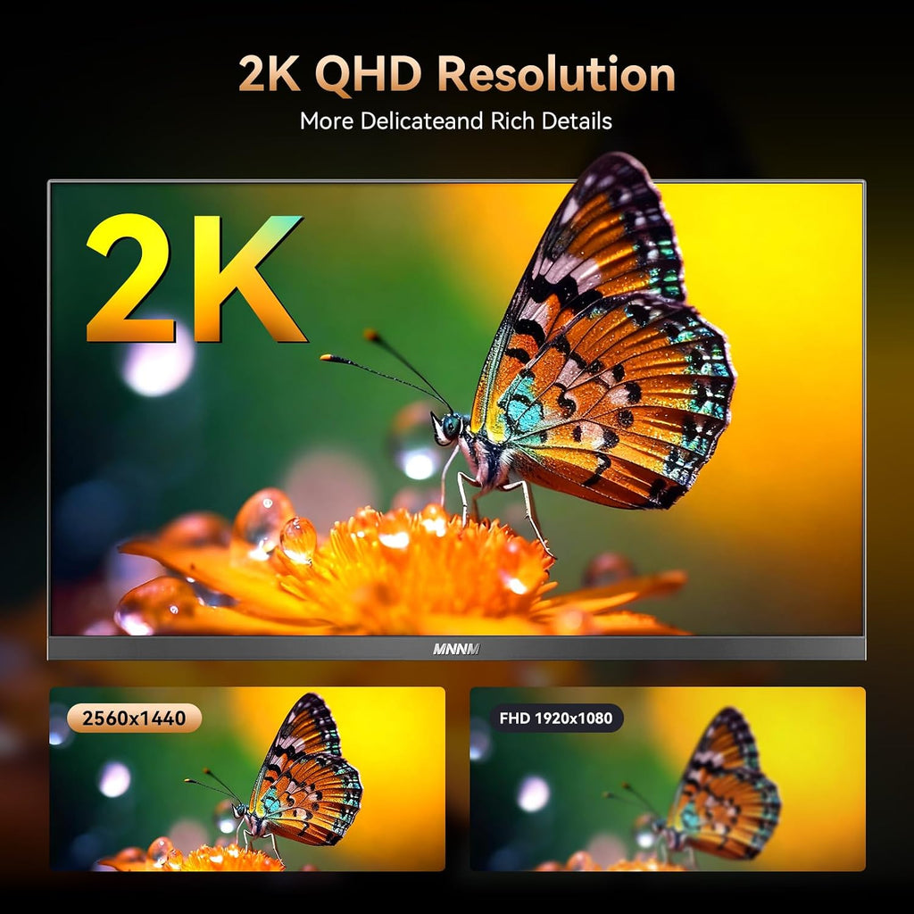 27 Inch Computer Monitor - Fast IPS 2K QHD 2560 x 1440p Desktop Monitor 100Hz 16:9 Display HDMI 2.0 & DP1.4 AMD FreeSync 100% sRGB TÜV Eye Care PC Gaming Screen Support Vesa Height/Tilt/Swivel/Pivot