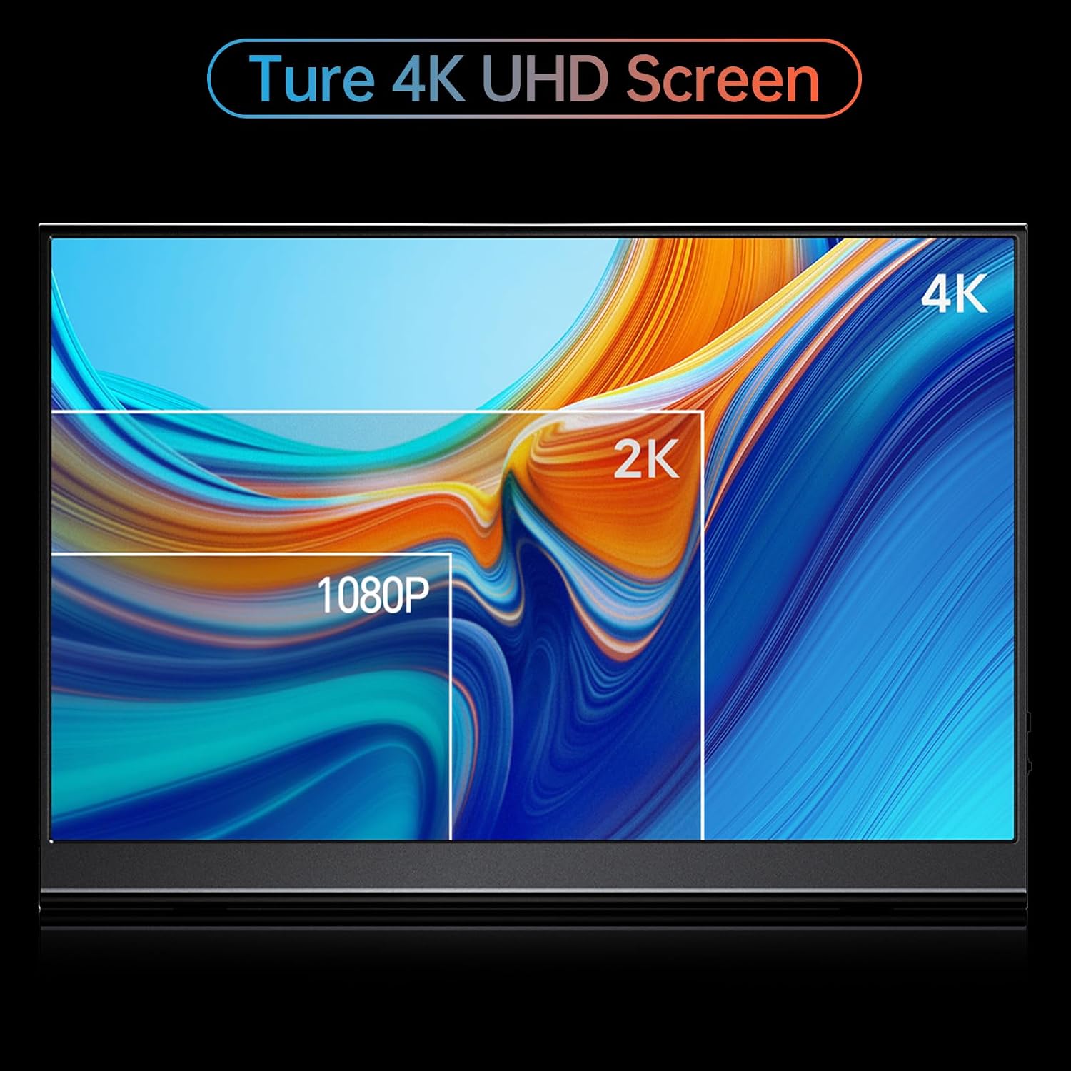Yxk 4K Portable Monitor 15.6' 3840x2160 UHD USB-C HDMI Laptop, 100% RGB IPS Computer Gaming Display HDR Travel Speakers & Smart Cover for Laptop Xbox PS5 Switch PC Phone