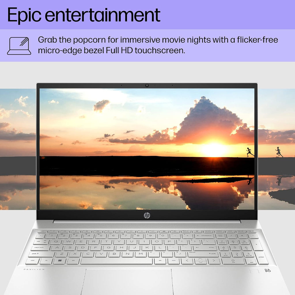 HP Pavilion 15 inch Laptop, FHD Touchscreen, 13th Generation Intel Core i5-1335U, 8 GB RAM, 512 GB SSD, Intel Iris Xe Graphics, Windows 11 Home, 15-eg3010nr (2023)