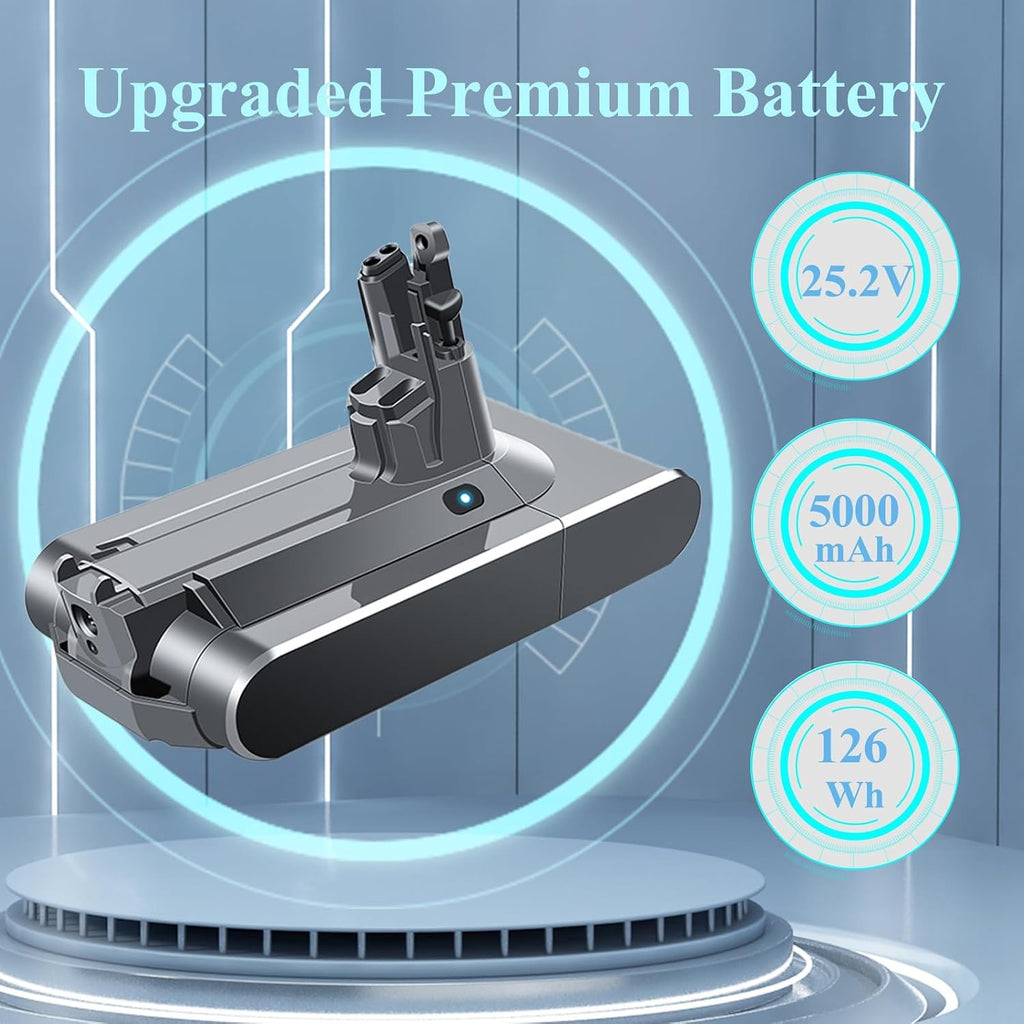 Upgraded V11 SV14 Battery Replacement for Dyson V 11 Screw-in【Not for Click-in Type】 25.2V 5.0Ah Compatible with Dyson V11 Animal Cordless Vacuum Screw in Type