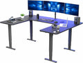 VIVO Large U-Shaped 83 x 60 in Electric Standing Desk, Memory Height Adjustment, Black Top Black Frame, DESK-E4UBB
