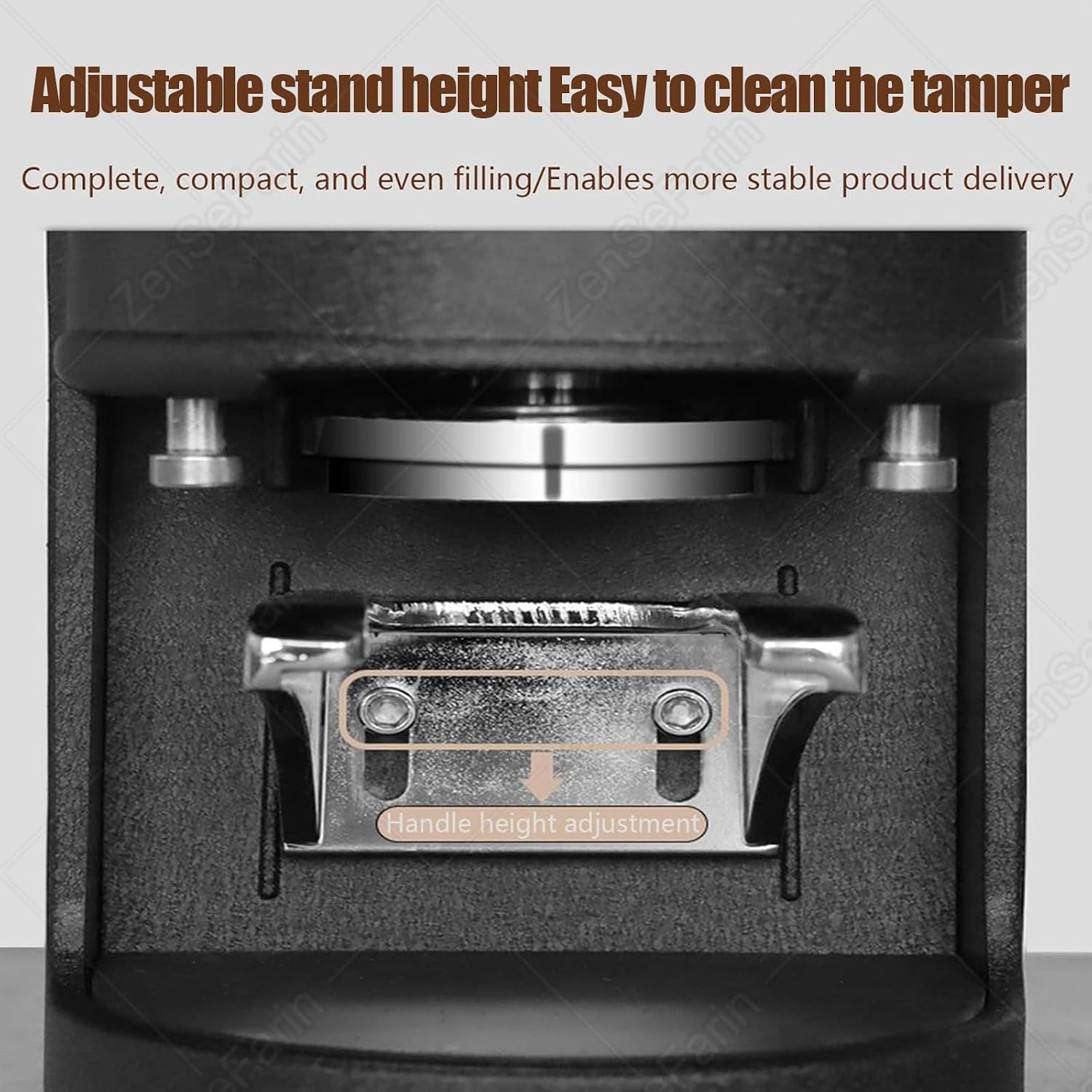 58mm Electric Coffee Tamper,Automatic Expresso Coffee Powder Press Machine,Stainless Steel Coffee Masher10-30kg Pressure,1 to 3 Adjustable Tamp Times for Cafes & Home Baristas Black