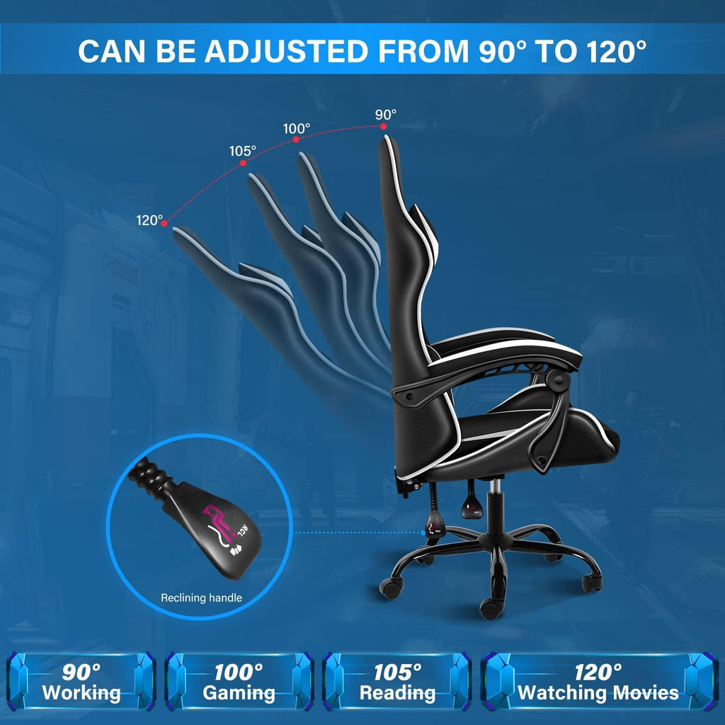 YSSOA Gaming Chair, Big and Tall Gamer Chair, Racing Style Adjustable Swivel Office Chair, Ergonomic Video Game Chairs with Headrest and Lumbar Support