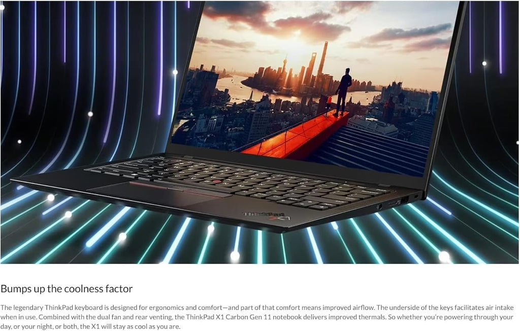 Lenovo Gen 11 ThinkPad X1 Carbon Laptop with Intel Intel Core i7-1365U vPro Processor, 14' WUXGA 100% sRGB 400 nits Touchscreen, 32 GB LPDDR5 1 TB SSD, Fingerprint, Backlit KB, Windows 11 Pro