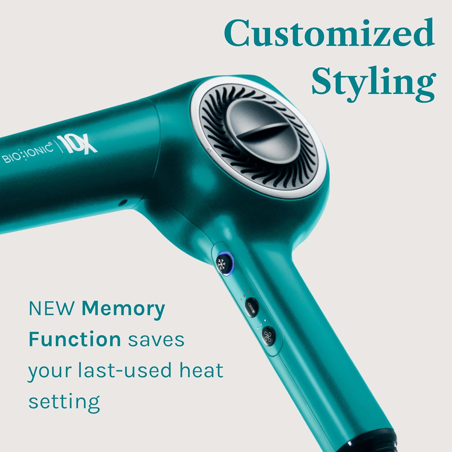 Bio Ionic 10X Ultralight Speed Hair Dryer, Blow Dryer with Adjustable Heat & Speed, Memory Function, Professional Hair Styling Tool for Fast, Frizz-Free Hairstyles