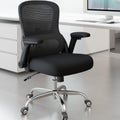 Office Chair Ergonomic Desk Chair Comfy: 400LBS Mesh Computer Chair Ergonomic Gaming Chairs with Wheels Adjustable Lumbar Support and Flip up Armrest-Swivel Executive Chairs Long Hours(Full Black)
