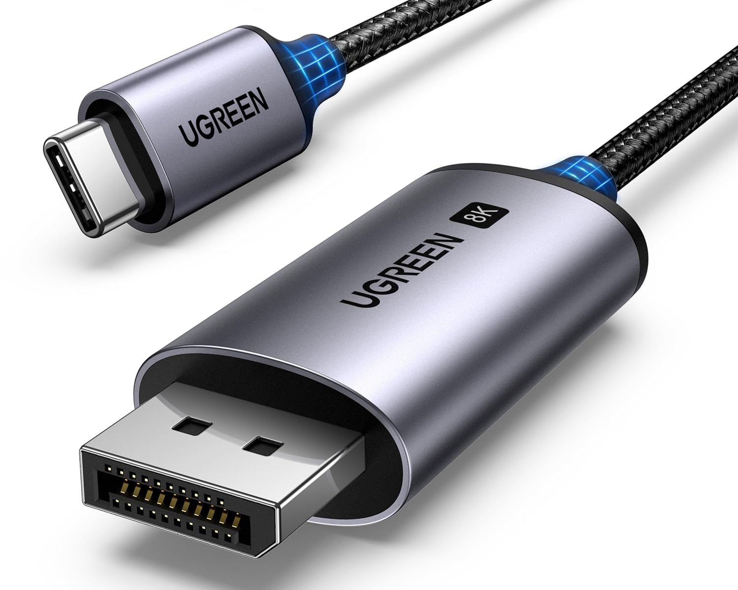 UGREEN 8K Displayport KVM Switch DP 1.4 with 4 USB 3.0 Ports (3 USB-A + 1 USB-C) Bundle with UGREEN USB C to DisplayPort 1.4 Cable 8K@60Hz 4K@240Hz Thunderbolt 4/3 to DisplayPort Cord