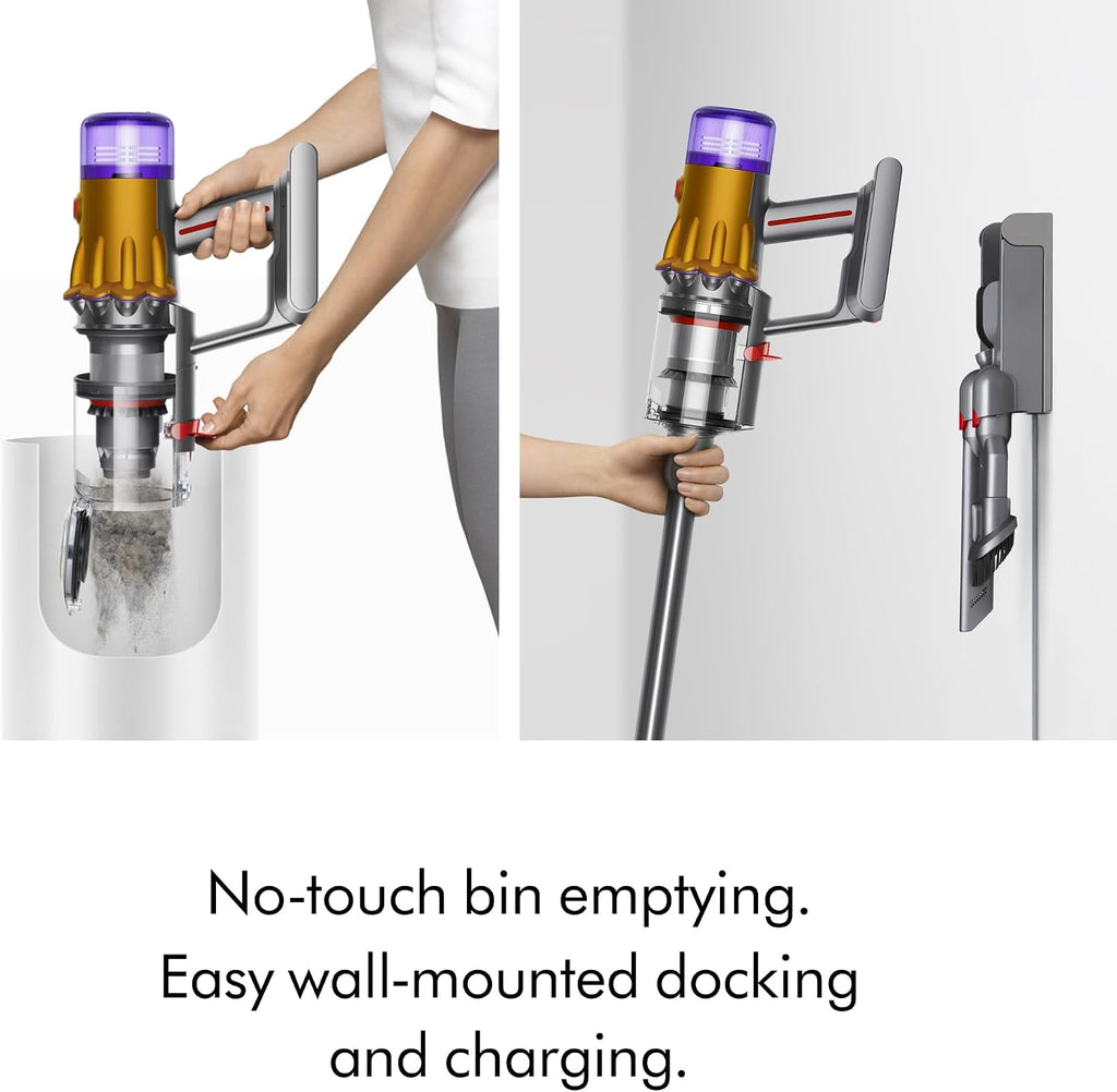 Dyson V12 Detect Slim Cordless Vacuum Cleaner,Yellow/Iron (Renewed), Large