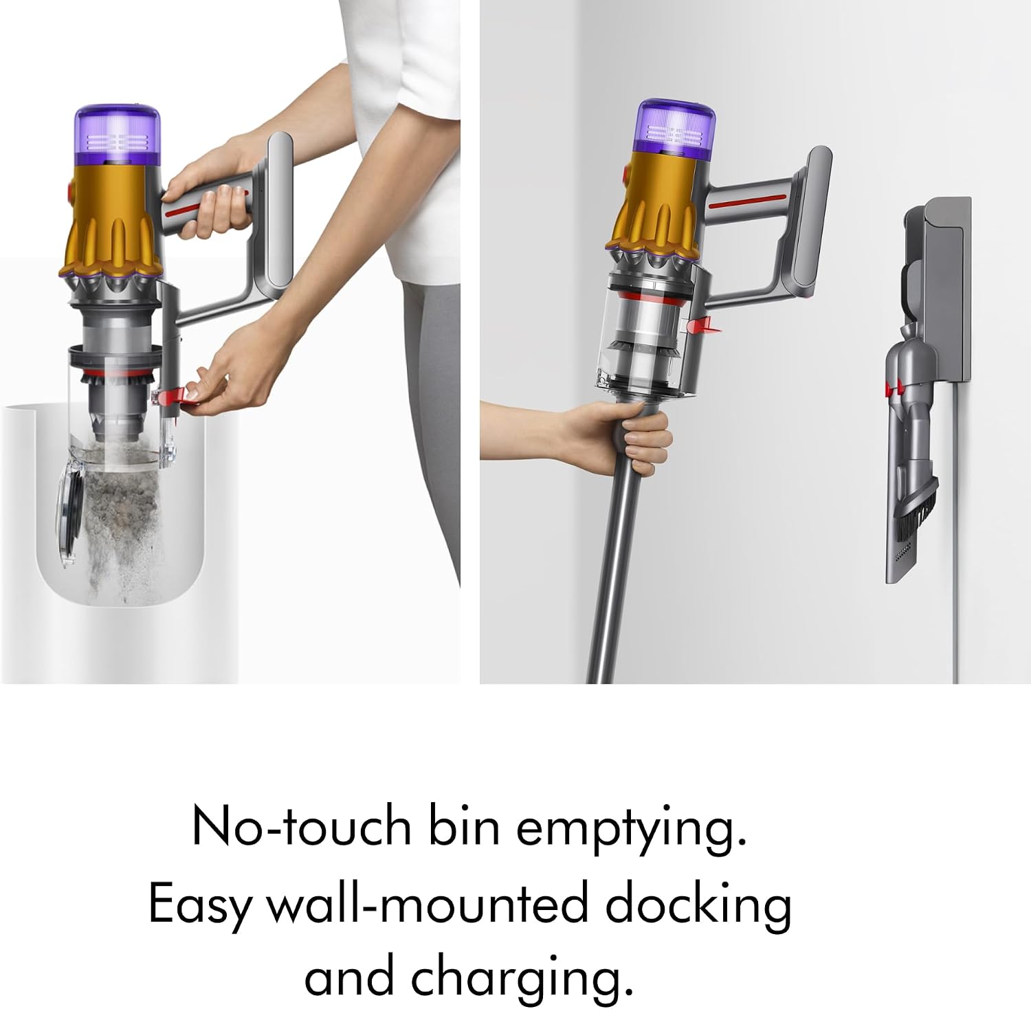 Dyson V12 Detect Slim Cordless Vacuum Cleaner,Yellow/Iron (Renewed), Large
