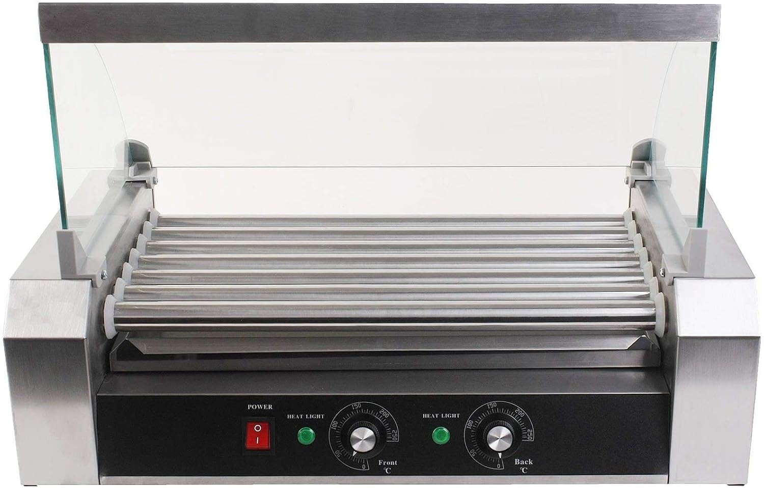 New Commercial 18 Hot Dog Hotdog 7 Roller Grill Cooker Machine w/ Cover