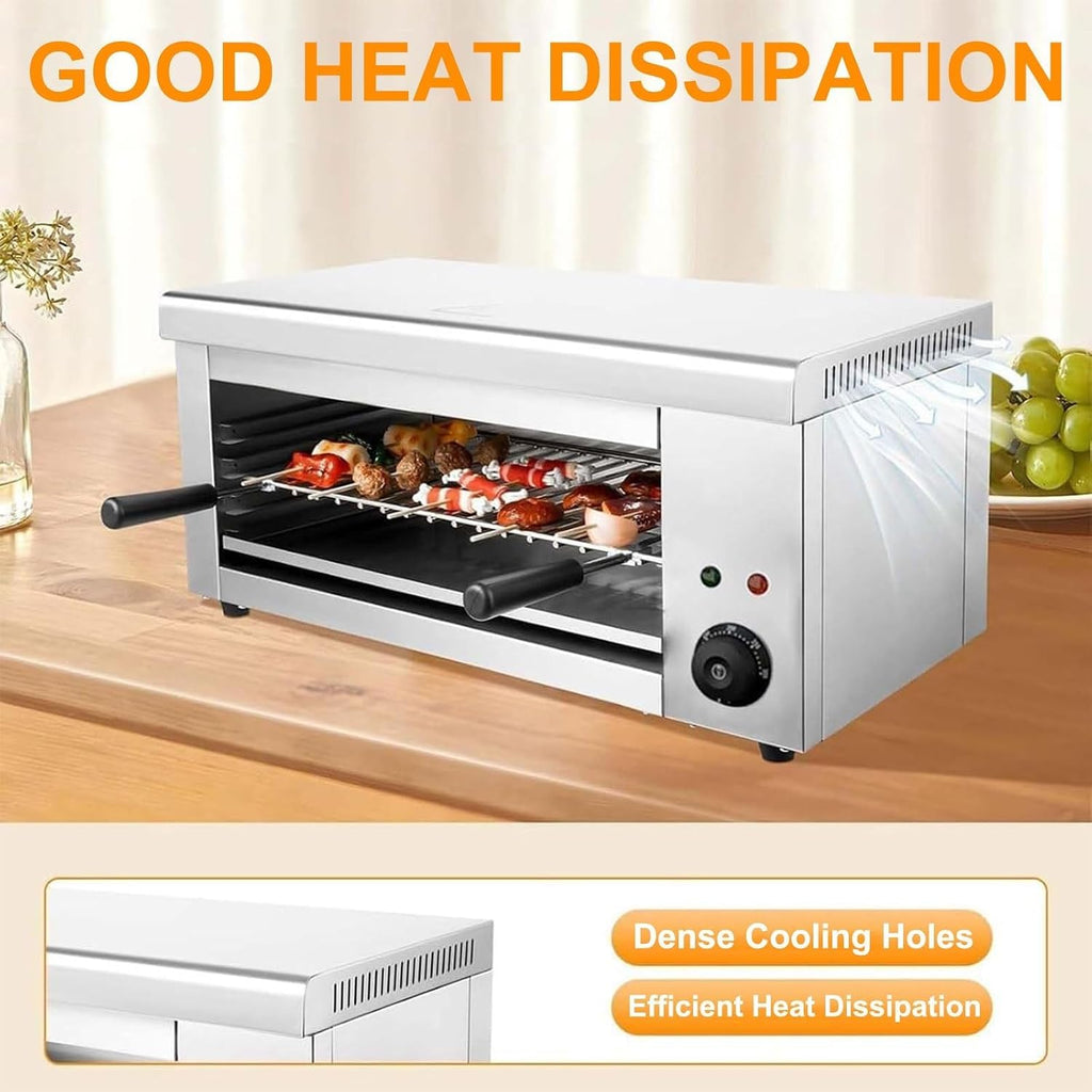 30L Capacity Electric Grill For Indoor Use, 2000W Power With 4 Adjustable Layers - 50-300°C Thermostat, No Smoke, Ideal For Healthy Grilling And Toasting