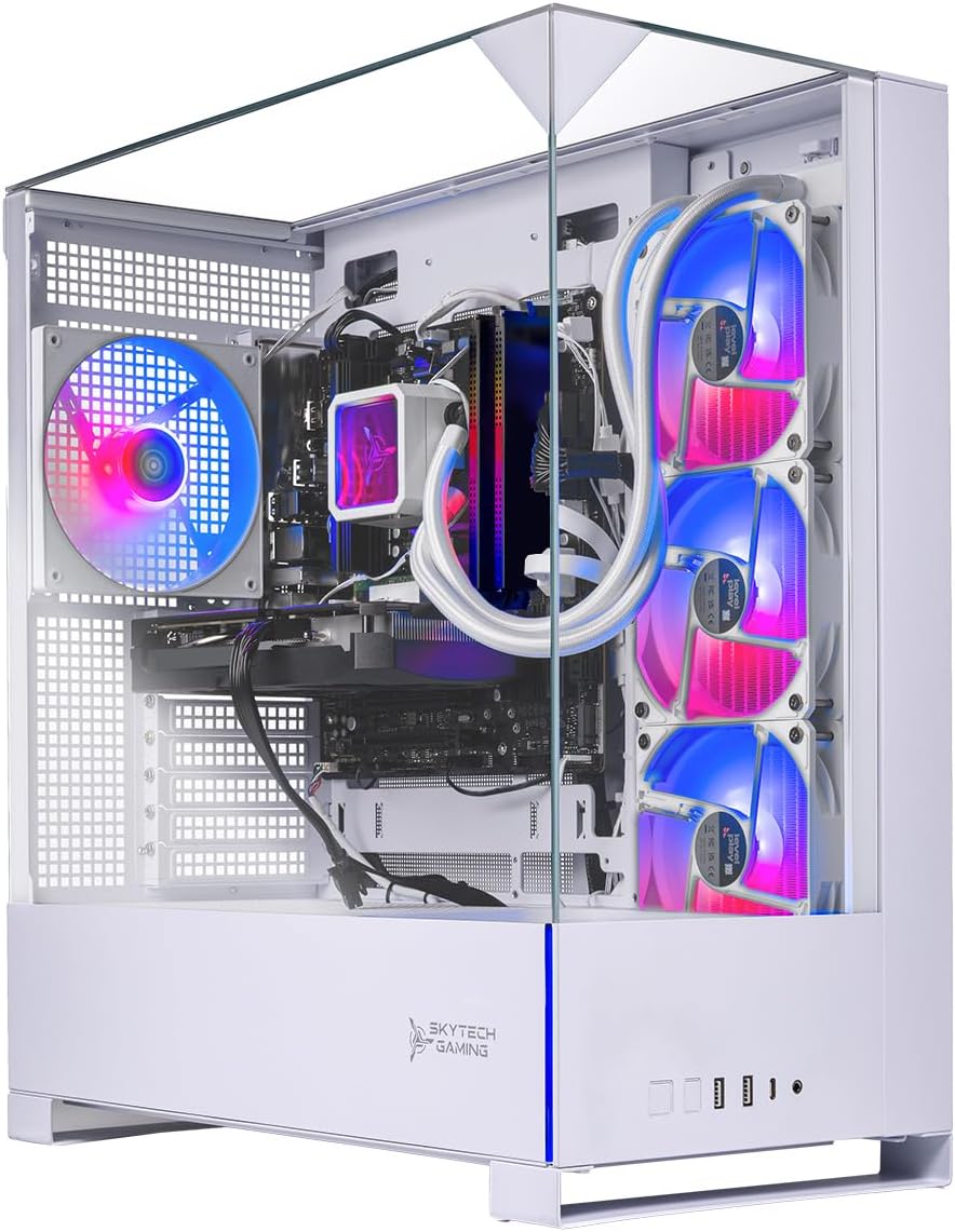 Skytech Gaming Archangel 5 Gaming PC, AMD Ryzen 7 9700X 3.8GHz, NVIDIA RTX 5060 Ti 8GB VRAM, 1TB NVMe SSD, 24GB DDR5 RAM 6000, 750W Gold PSU, 360 ARGB AIO, WI-FI 5, Windows 11, Desktop