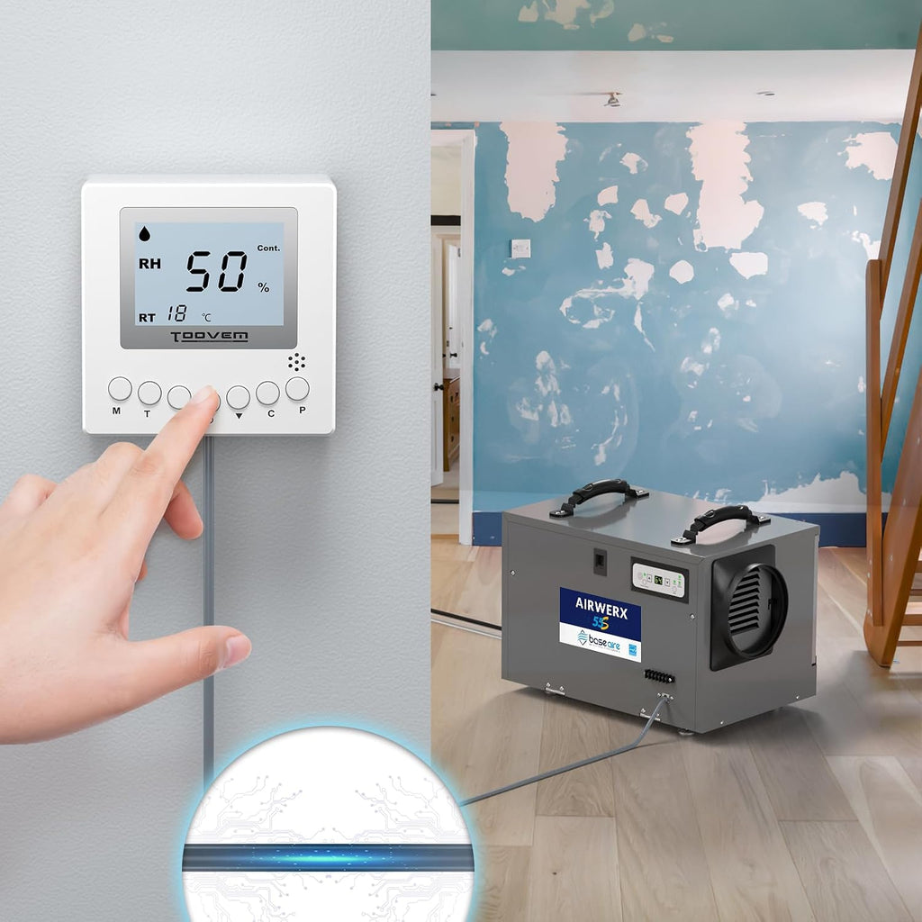 BaseAire Dehumidifier Remote Controller for Digital Humidity, Temperature, Adapt the Humidity Level, Suitable for Dehumidifier Airwerx 35P, 55, 65X, 55S WiFi, 65XS WiFi, 90, 90X, 100X, 120X,White