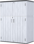 ZZM 57 Cu.ft Outdoor Storage Cabinet with One Tool Kit, Horizontal Storage Shed for Garage, Bike, Garbage Cans, Garden Accessories