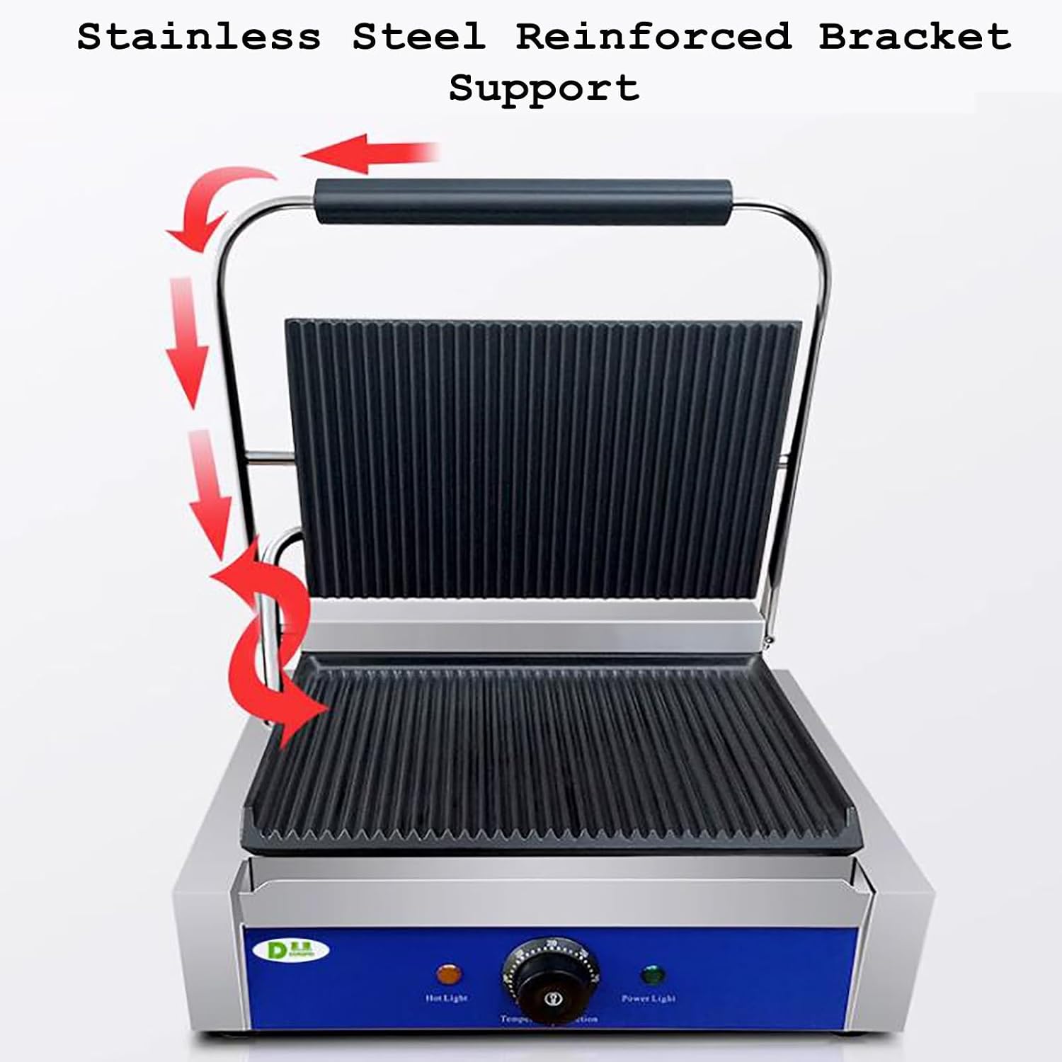 Nonstick Panini Press & Indoor Grill, Gourmet Sandwich Maker, Floating Hinge Fits All Foods, Contact Grill with Removable Grease Tray