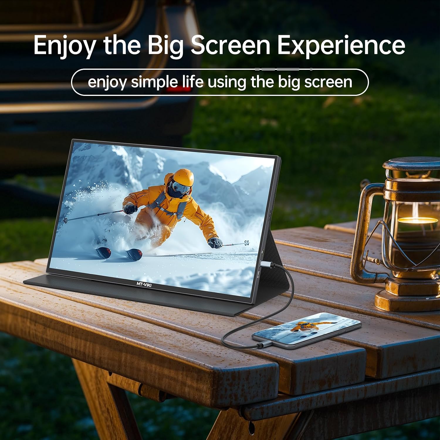 MT-VIKI 18.5 inch Portable Monitor 1080P 100Hz 72% NTSC, Large Portable Screen Stand, FHD IPS Screen HDR Gaming Display, Travel Second Monitor for Mac PC Xbox PS4/5