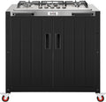 Feasto Gas Grill, Movable Outdoor Gas Stove Stainless Steel Top with Cabinet, 5 Burners with 36,200 BTUs, Outdoor Propane Grill for Outdoor Cooking, Ideal for Lawn & Garden, L35.4 x W24