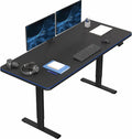 VIVO Electric 71 x 30 in Standing Desk with Full-Size RGB Mouse Pad, Memory Height Adjustment, 1B Series, Holds 220 lbs, Black Top Black Frame, DESK-KIT-1B7BP