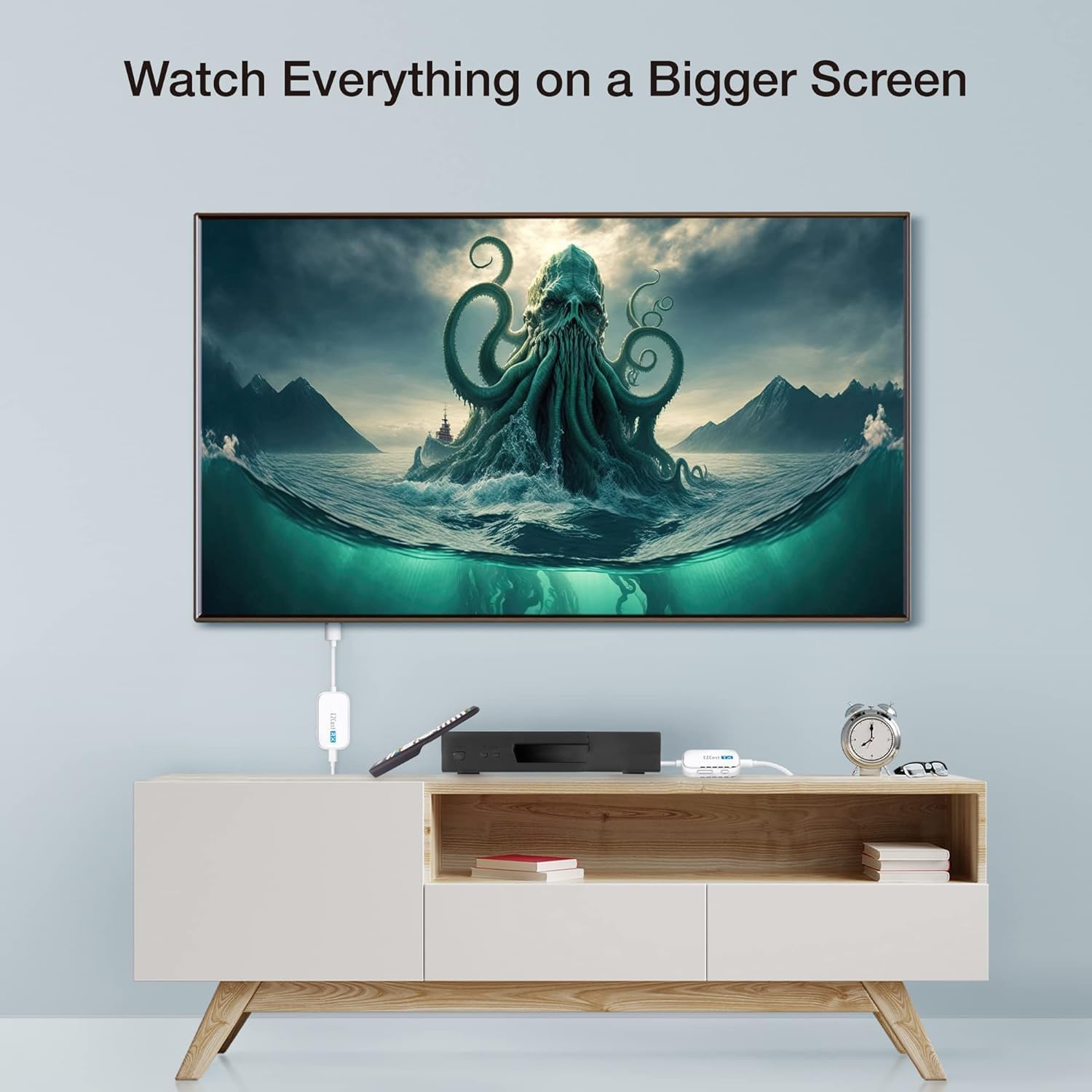 EZCast Wireless HDMI Transmitter & Receiver, 4K 30Hz, Works with All TVs (Smart & Non-Smart), Screen Mirroring & Extending for Laptop/PC/PS5, 30m Range