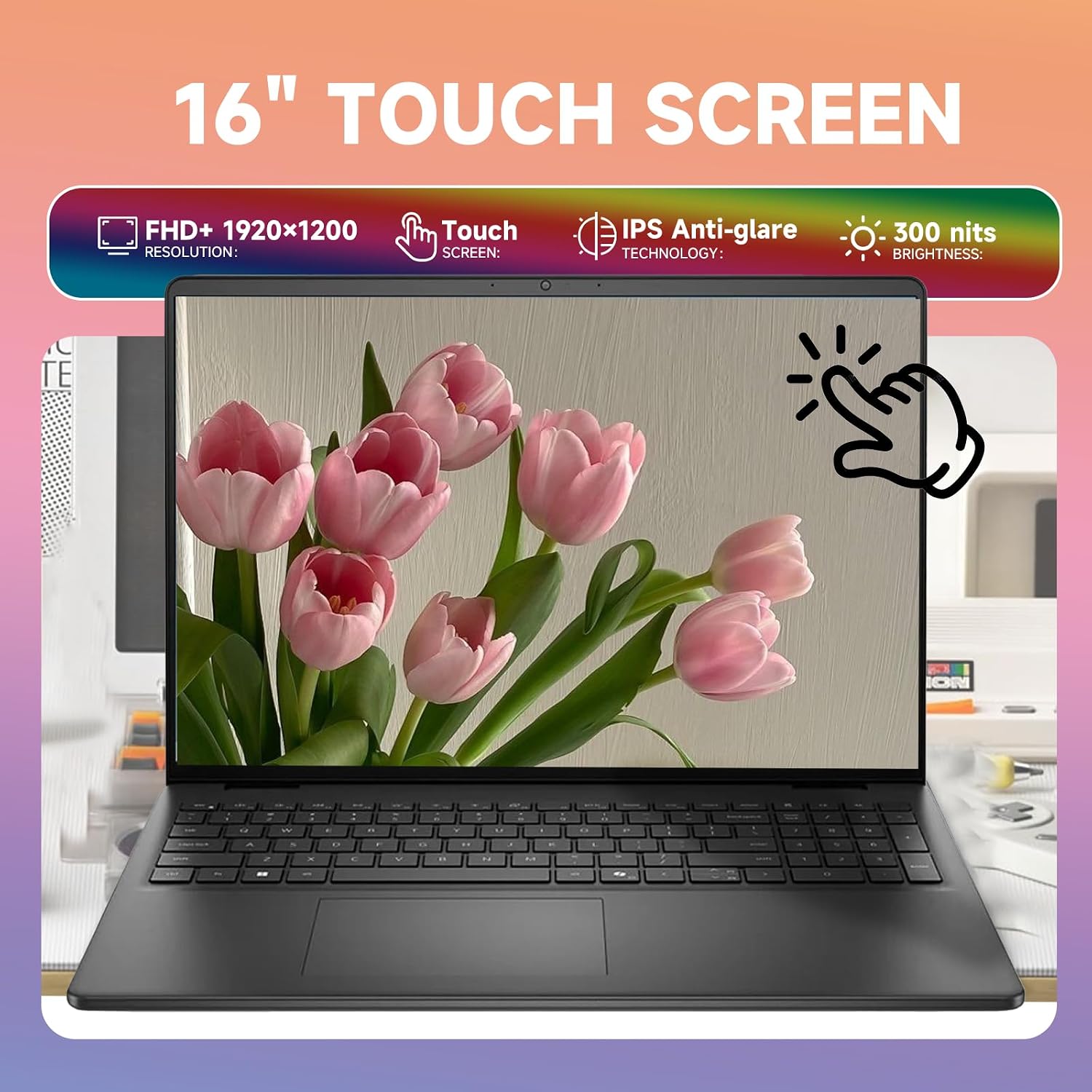 Dell 16' FHD+ Touchscreen Laptop Computer - Intel Core i7-150U Processor(10 Core, Up to 5.4Ghz), 300nits Display, Backlit Keyboard, Windows 11 Pro((32GB DDR5 RAM, 1TB SSD)