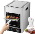 Electric Steak Grill Indoor, 1700w Steak Broiler Automatic Steak Smoker Grill With Gloves/Baking Tray,800℃ Adjustable Temperature & 10min Timer For Beef Chicken Vegetables,B