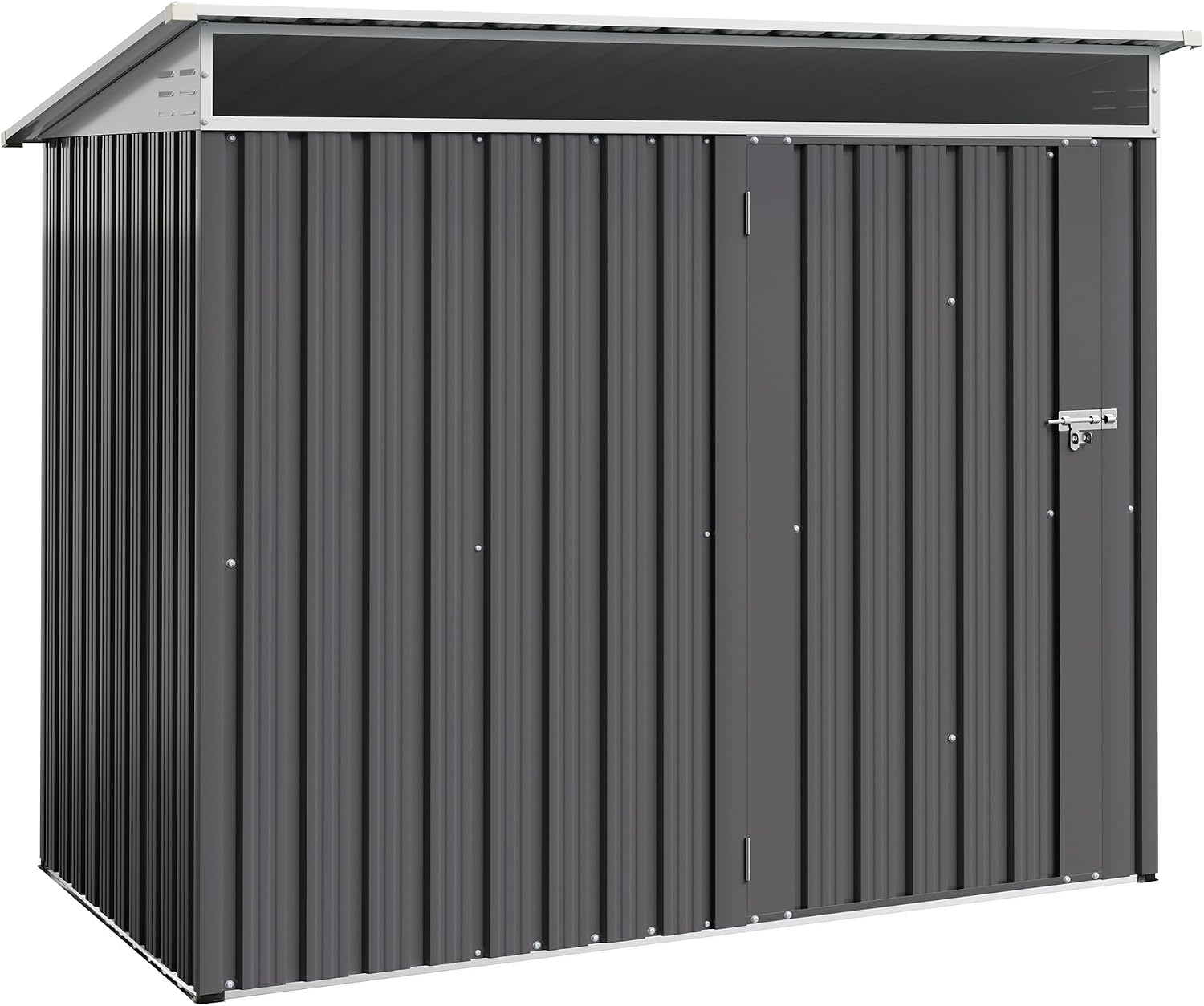 Shintenchi 6x4 FT Outdoor Storage Shed with Window, Outdoor Waterproof Storage Shed Metal Garden Shed with Lockable Single Door, Weather Resistant Tool Storage House Shed for Garden,Backyard,Gray