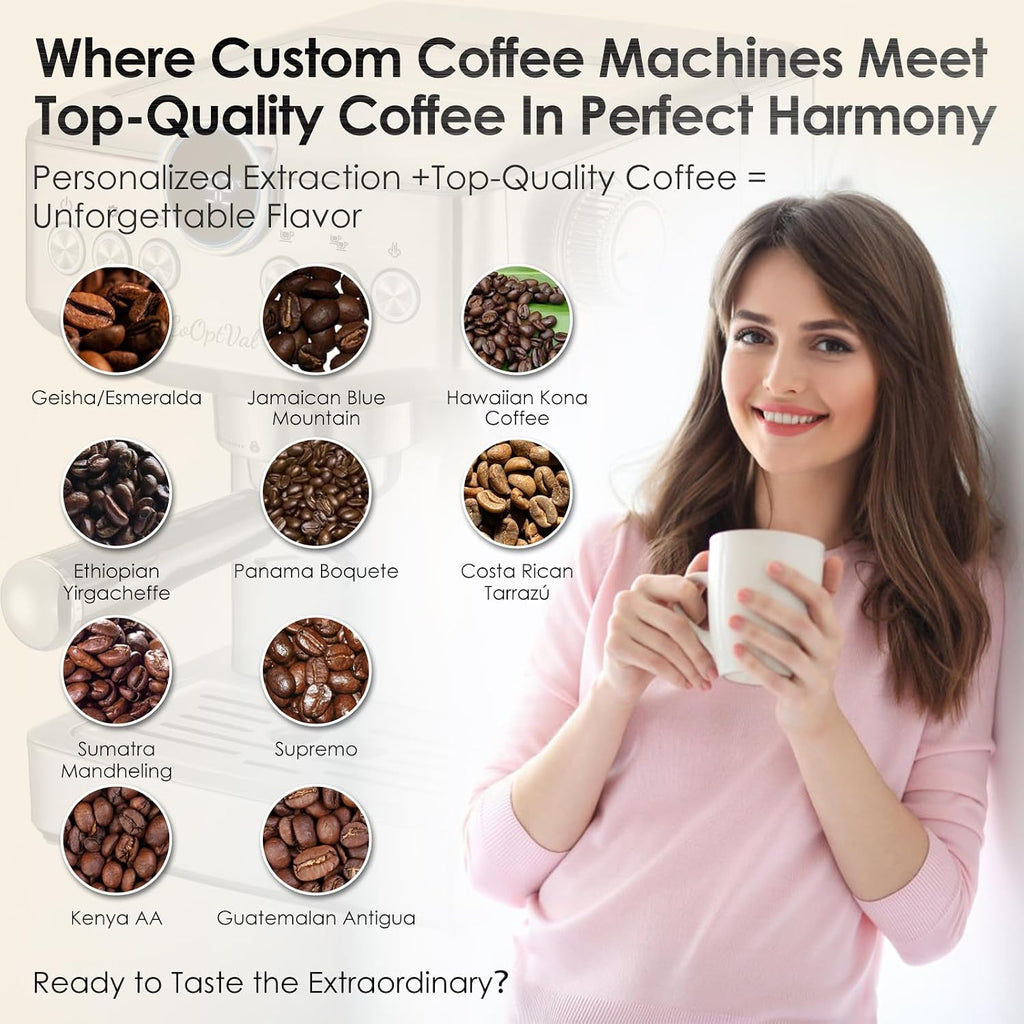 20-Bar Espresso Machine & Cafetera Espresso – Fully Customizable Brewing (Temperature, Time, Volume, Steam) – Steam Wand & Milk Frother, Stainless Steel – Latte Machine & Cappuccino Machine