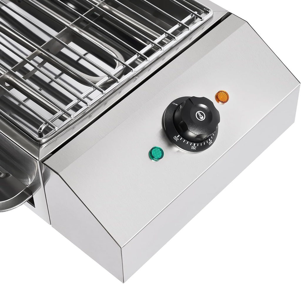 Electric Smokeless Indoor Grill - Tabletop Cooking for Home & Commercial Use, Adjustable Temperature Control up to 572℉, Perfect for Pancakes, Bacon, Steak, Burgers