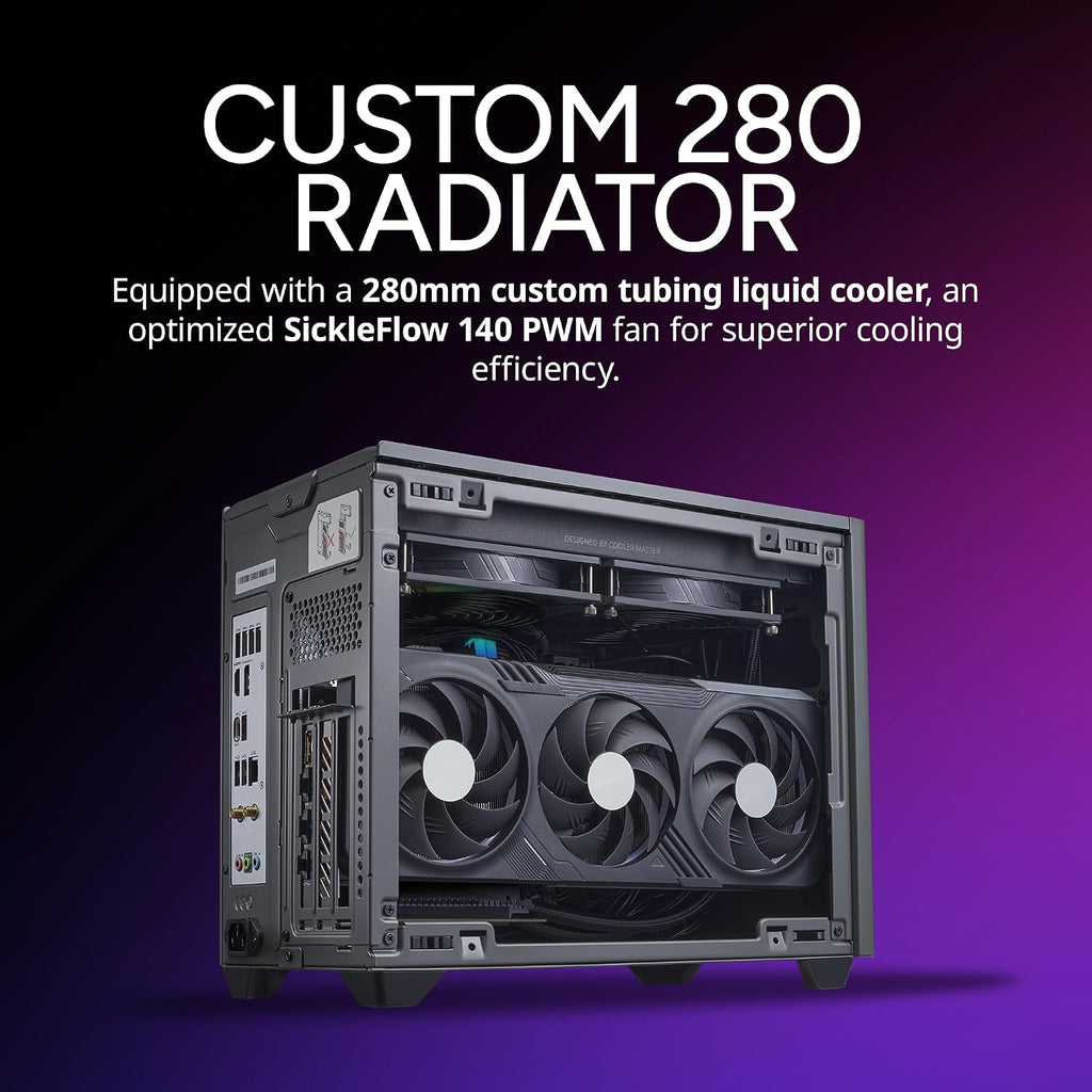 Cooler Master NR2 Pro Mini ITX – Intel i7-14700F 2.1GHz (5.4GHz Turbo) | Gigabyte RX 7800 XT 16GB & B760I AORUS PRO | 32GB DDR5 6000MHz | 1TB Gen4 M.2 | WiFi | Windows 11 | 280mm AIO Gaming PC