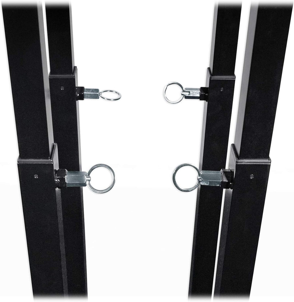 Rockville RTP32B Totem Pole Moving Head Light Stand, Adjustable 39 - 68.8 in, Black/White Scrims, Carry Bags, Tool‑Free Setup, 35mm Speaker Mount, for Mobile DJs & Events
