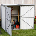 Aivituvin Outdoor Storage Cabinet Trash Can Storage Shed Upgraded with Metal Frame for Garbage Can, Gardening Tools and Accessories