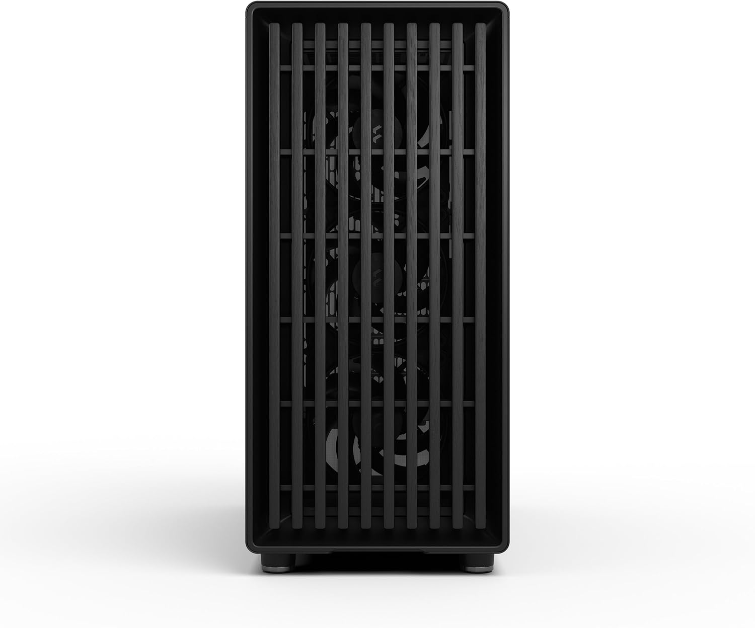 Fractal Design North Momentum Black - Glass Side Panel - Genuine Blackened Oak Wood Front - High Airflow PC Gaming Case - Three Powerful 120mm Momentum Fans Included - ATX Support