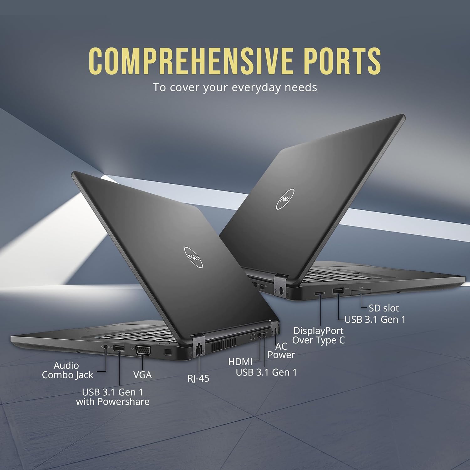 Dell Latitude 5490 14' FHD Business Laptop, Intel i5-8350U Processor, 16GB RAM, 512GB PCIe SSD, ‎Intel UHD Graphics, Backlit Keyboard, HD Webcam, Win 11 Pro, Black(Renewed)