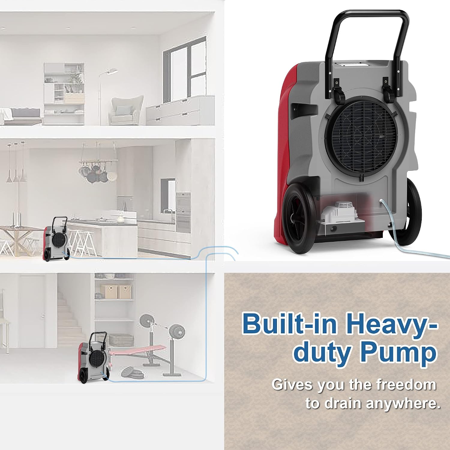 ALORAIR Smart WiFi Commercial Dehumidifier 190 PPD with Pump, Industrial Dehumidifiers Large Capacity for Basements, Garages & Job Sites, 5 Years Limited Warranty