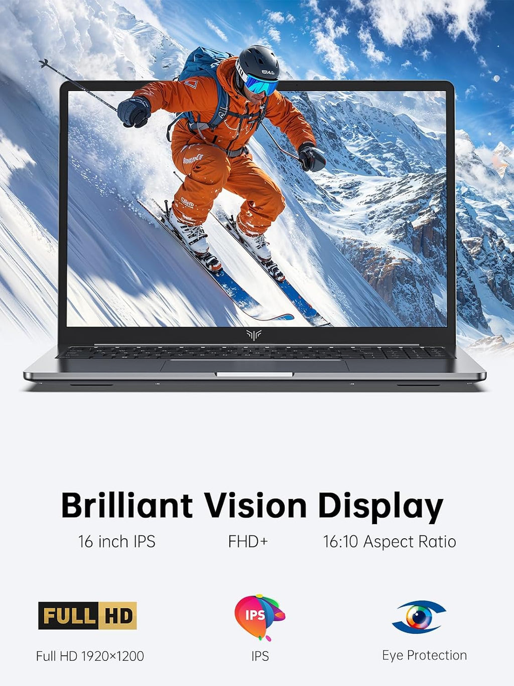 KAIGERR Laptop, 16GB DDR4 512GB SSD Laptop Computer, 16.0inch Windοws 11 Laptop with Ιntel 12th Quad-Core Processor(Up to 3.4GHz), 1920P FHD Display, WiFi 6, USB3.2, Type_C