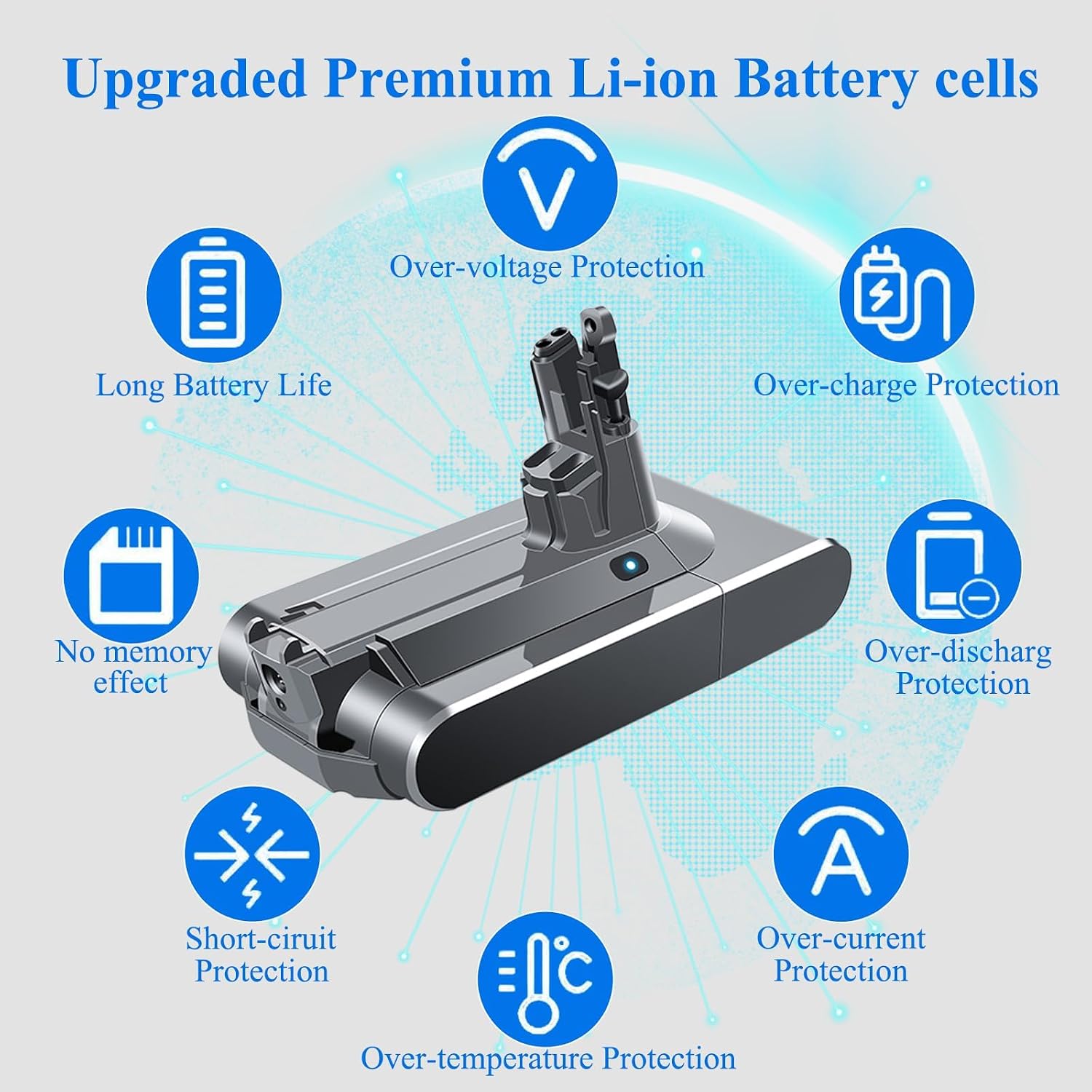 Upgraded V11 SV14 Battery Replacement for Dyson V 11 Screw-in【Not for Click-in Type】 25.2V 5.0Ah Compatible with Dyson V11 Animal Cordless Vacuum Screw in Type