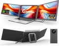 Teamgee 15.6' Laptop Screen Extender with Power Bank, FHD 1080P IPS Triple Monitor, HDMI/USB/Hub Plug-Play Display, Fits 13-17' Laptops (Mac/Windows/Android), Ideal for Home Office/Small Business