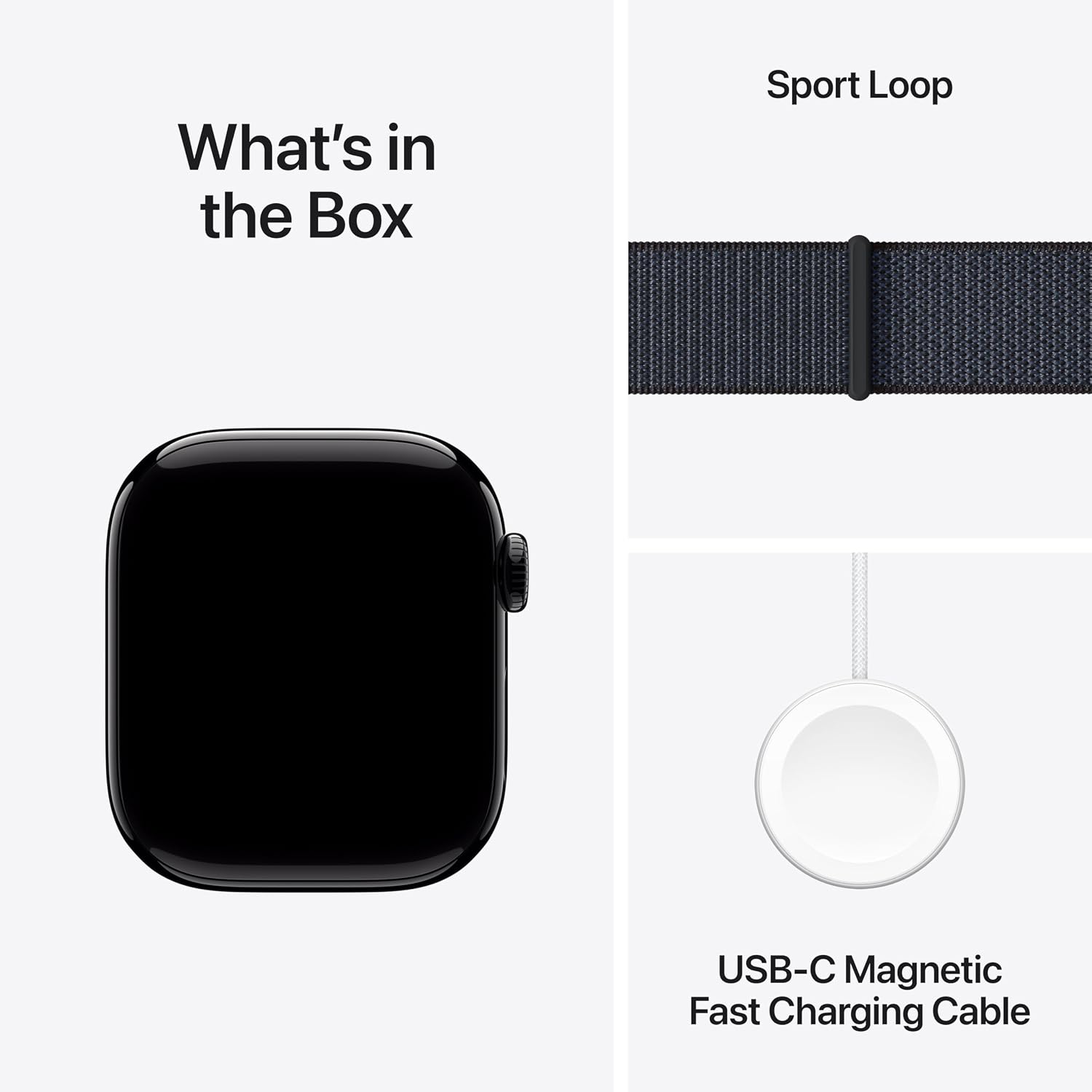 Apple Watch Series 10 [GPS + Cellular 42mm] with Jet Black Aluminium Case with Ink Sport Loop. Fitness Tracker, ECG App, Always-On Retina Display, Carbon Neutral with AppleCare+ (2 Years)