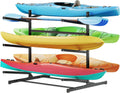 VEVOR Kayak Storage Rack, Heavy Duty Adjustable Freestanding Stand with Lockable Wheels for Indoor Outdoor Garage Shed Dock, Holder for Canoe, SUP, Surfboard & Paddleboard