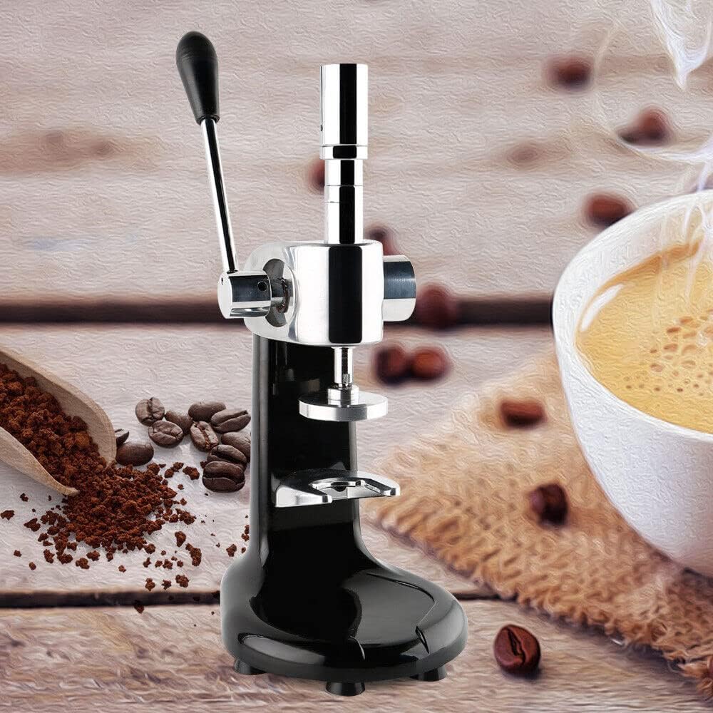 Manual Espresso Tamper Machine, Stainless Steel Coffee Bean Press Professional Barista Quantitative Tamper Tool with 2.28in Tamping Base for Commercial and Home Use,Ergonomic Handle