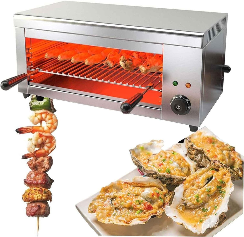 Electric Indoor Grill With 2000W Power & 30L Capacity - 4 Adjustable Height Levels, 50-300°C Thermostat, No Smoke Design For Healthy Cooking, Wall Mountable & Easy Clean