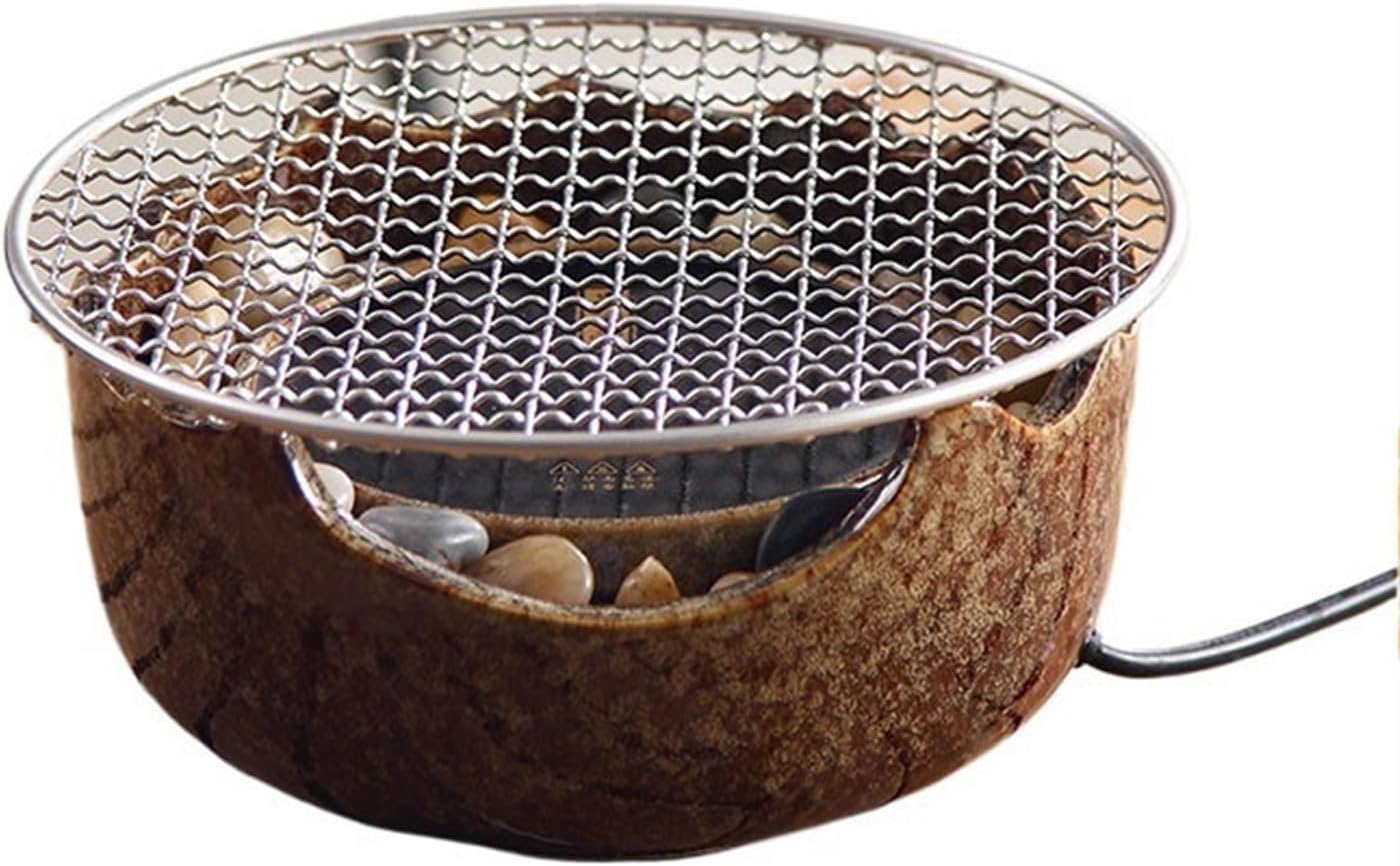 Charcoal grill,indoor bbq grill,Electric Ceramic Stove for Cooking Tea Coffee, Indoor Desktop Tea Stove Barbecue Stove with Grill Mesh for Roasting Meat Fruits Nuts Snacks Vegetables Camping Grill St