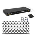 4Kx2K HDMI KVM Switch 16 Port with Cables, Rack Mount KVM Switch Support HDCP, EDID for Windows, Linux, Mac, Debian, Ubuntu, Fedora, Raspberry Pi and Ubuntu