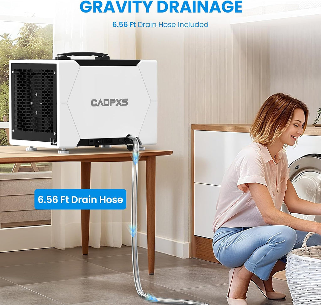 CADPXS Crawl Space Dehumidifier with Drain Hose, 80 Pint Commercial Dehumidifier for Basement, Home Use, Water Damage, Auto Defrost, Memory Start, cETL, Up to 1000 Sq Ft, 5 Years Limited Warranty