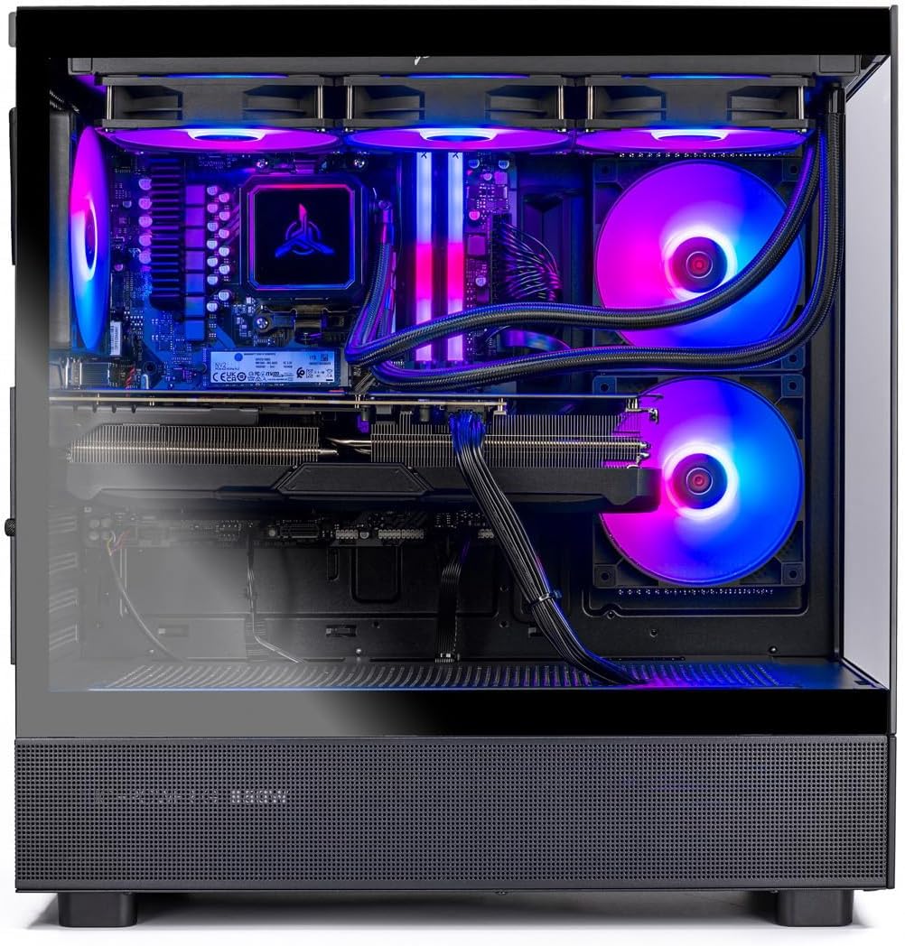 Skytech Gaming Azure 3 Gaming PC, AMD Ryzen 7 9700X 3.8GHz, NVIDIA RTX 5060, 1TB NVMe SSD, 16GB DDR5 RAM 6000, 850W Gold ATX 3 PSU, 360 ARGB AIO, Wi-Fi, Win 11, Desktop
