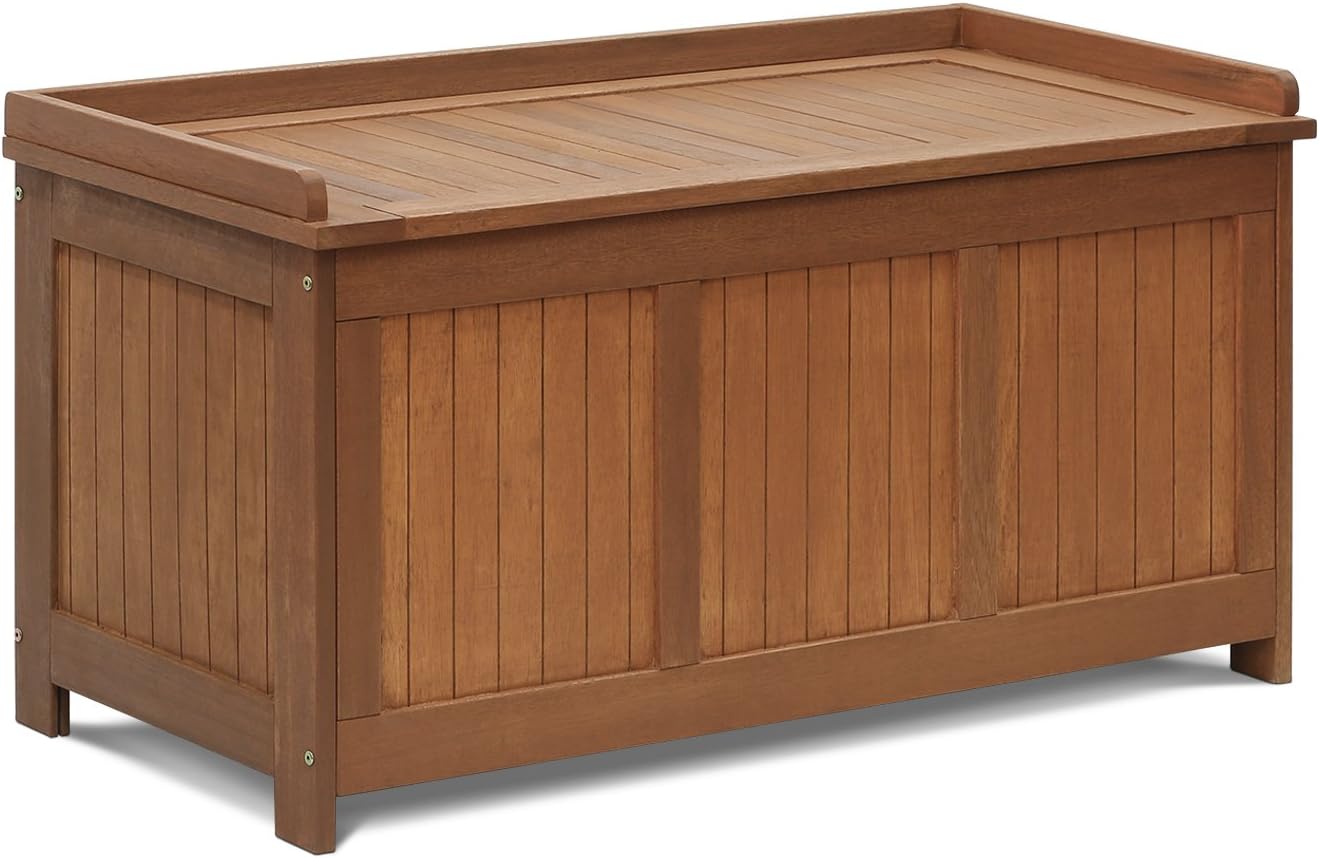 Furinno Dalam Outdoor Hardwood Storage Deck Box, Natural