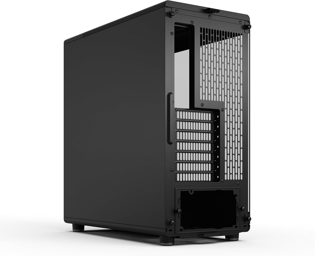 Fractal Design North Momentum Black - Glass Side Panel - Genuine Blackened Oak Wood Front - High Airflow PC Gaming Case - Three Powerful 120mm Momentum Fans Included - ATX Support