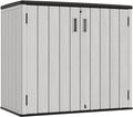KINYING Outdoor Horizontal Storage Sheds,37 Cu.ft Outdoor Storage Cabinet Waterproof Resin Tool Storage Box for Lawn Mower,Garden Tools and Patio Furniture, Lockable (Grey)