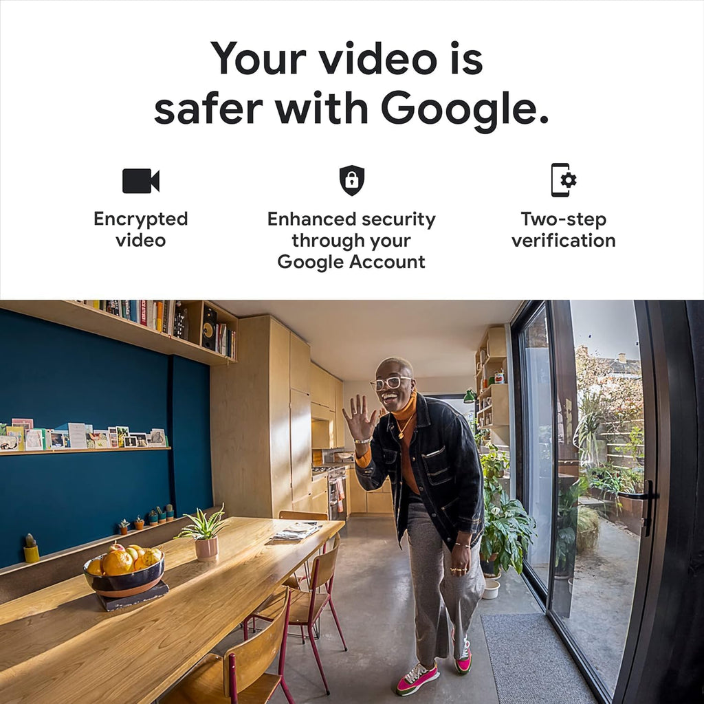 Google Indoor Nest Security Cam 1080p (Wired) - 2nd Generation - Non-Retail Packaging - Fog - 2 Pack