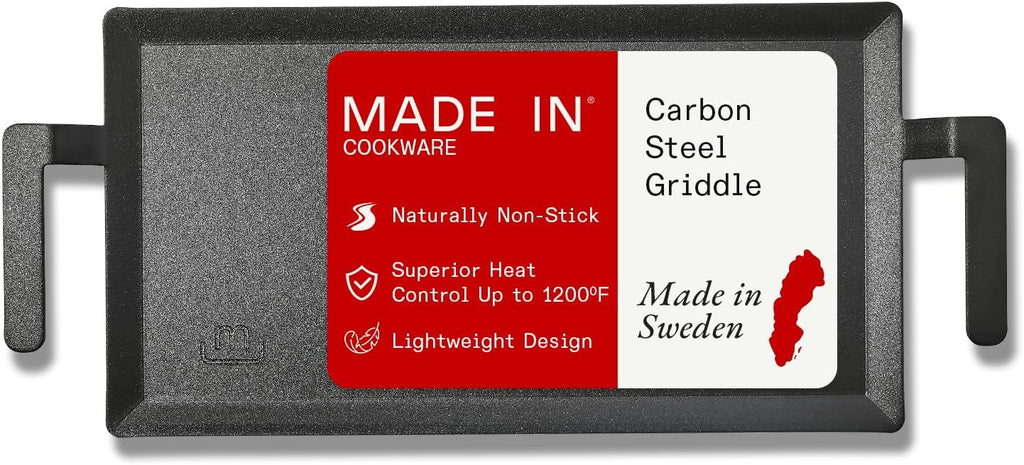 Made In Cookware | Carbon Steel Griddle | Professional Cookware | Crafted in Sweden | Induction Compatible